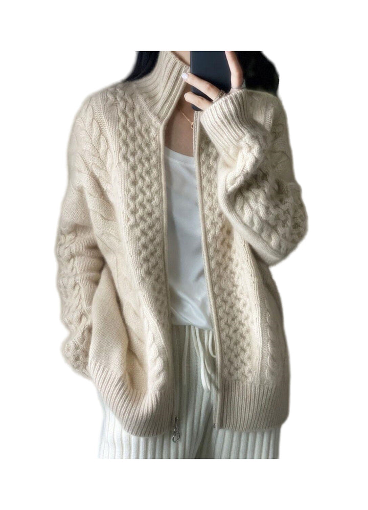 Pullover oversize da donna lungo con collo alto