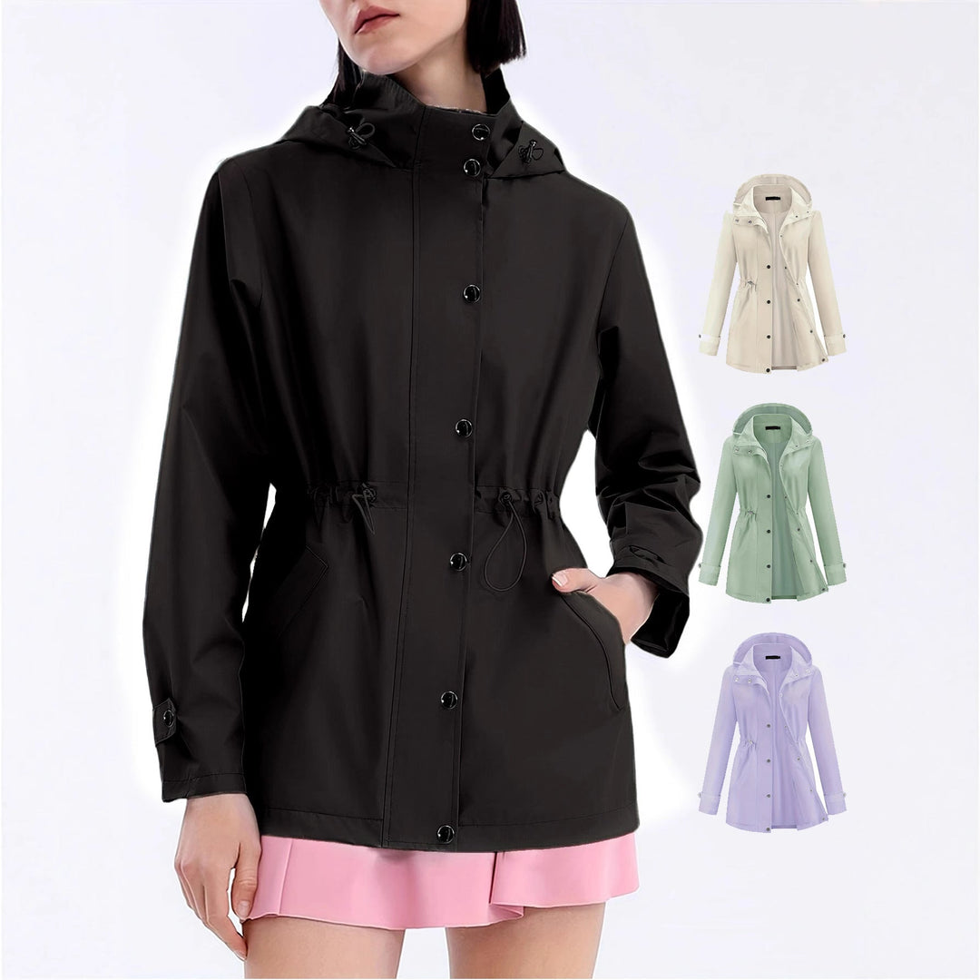 Damen wasserabweisende Freizeitjacke mit verstellbarer Kapuze