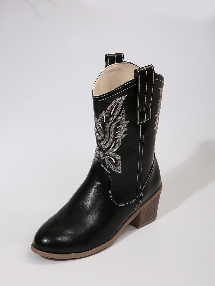Stivaletto western da donna con tacco largo