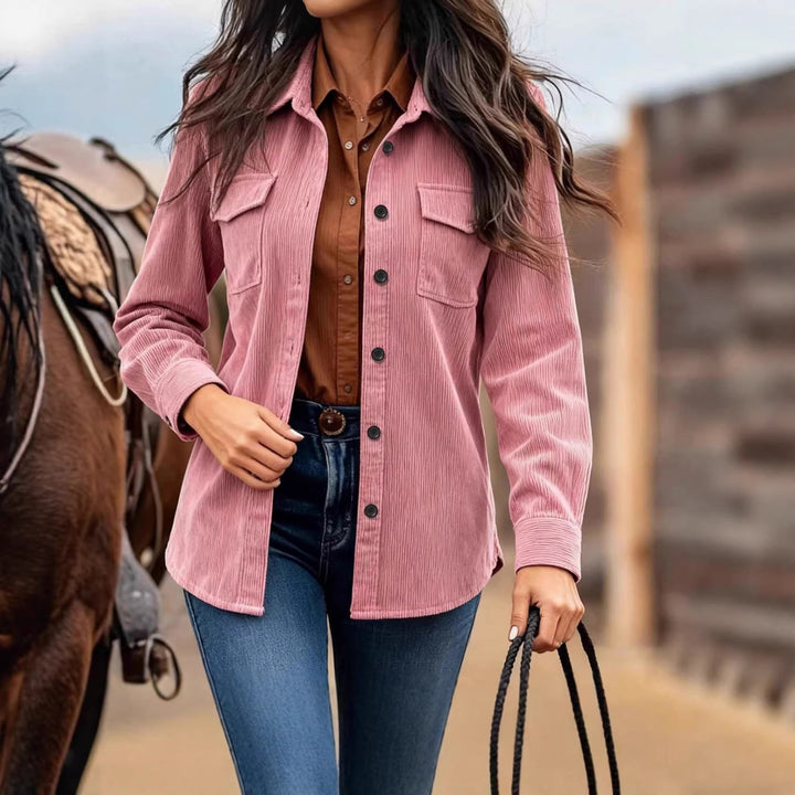 Damen Cordjacke mit praktischen Brusttaschen