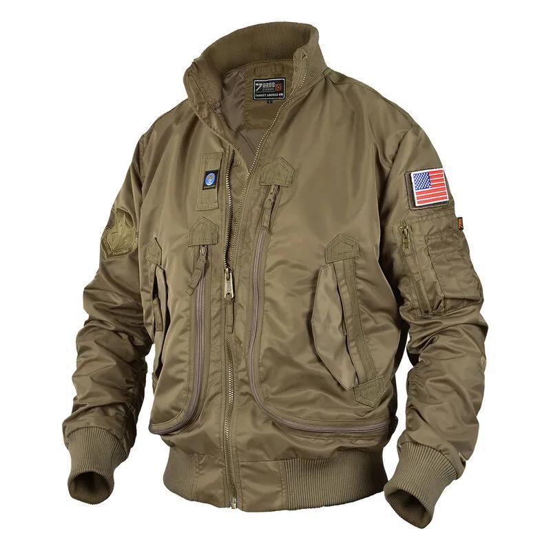 Herren Bomberjacke im Fliegerstil mit Thermofutter und Utility-Taschen