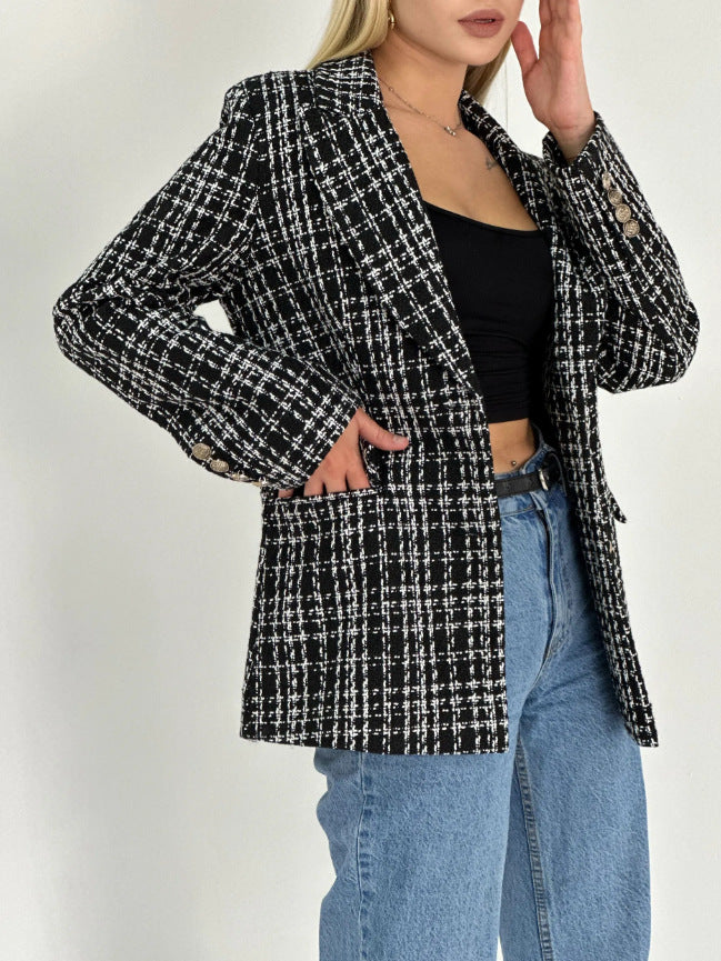 Damen Blazerjacke mit tailliertem Schnitt und eleganten Knöpfen