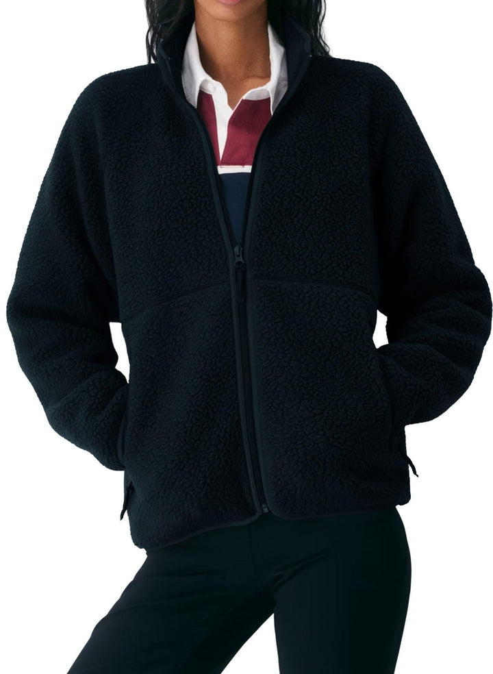 Damen Jacke mit hohem Kragen und Reißverschlusstaschen