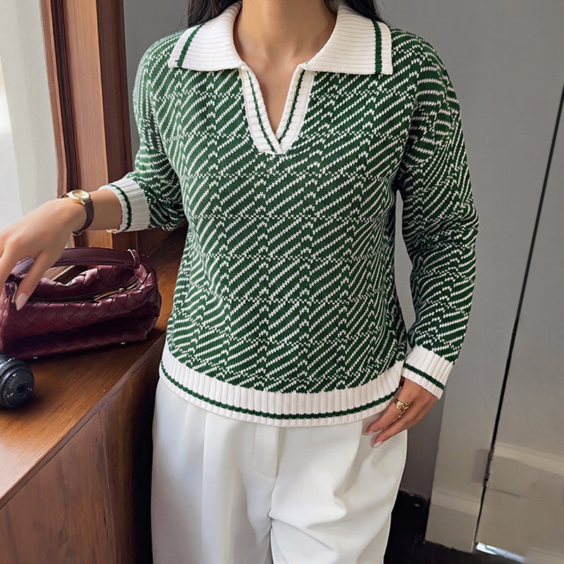 Women's V-Neck Long-Sleeve Sweater