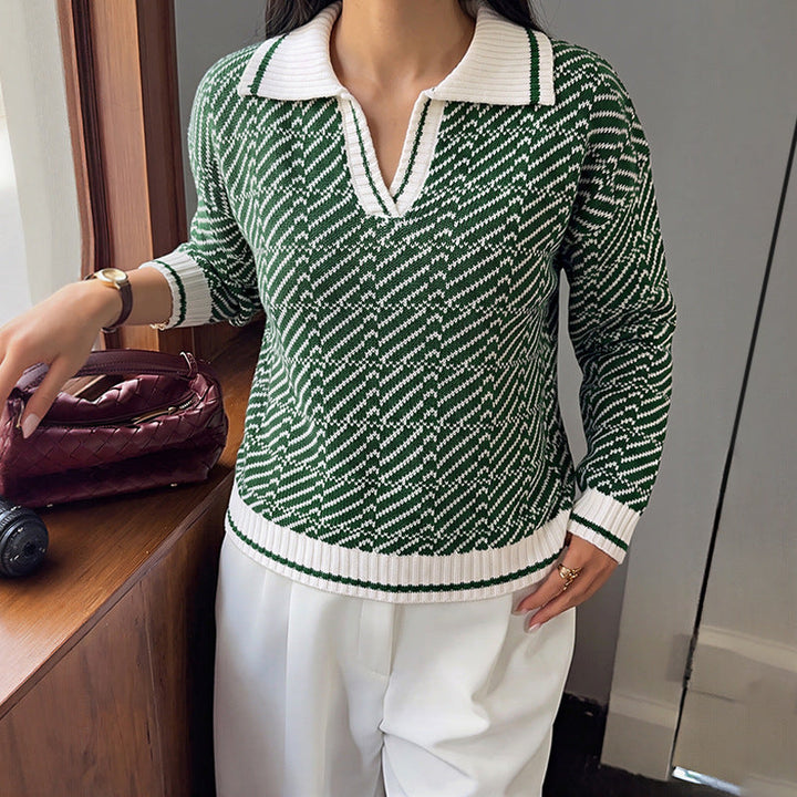 Women's V-Neck Long-Sleeve Sweater