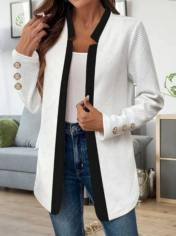 Chaqueta blazer de mujer con corte entallado y cuello en contraste