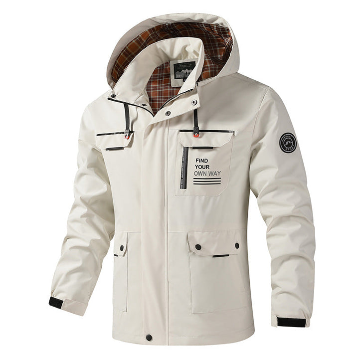 Herren Langarmjacke mit Kapuze und Taschen