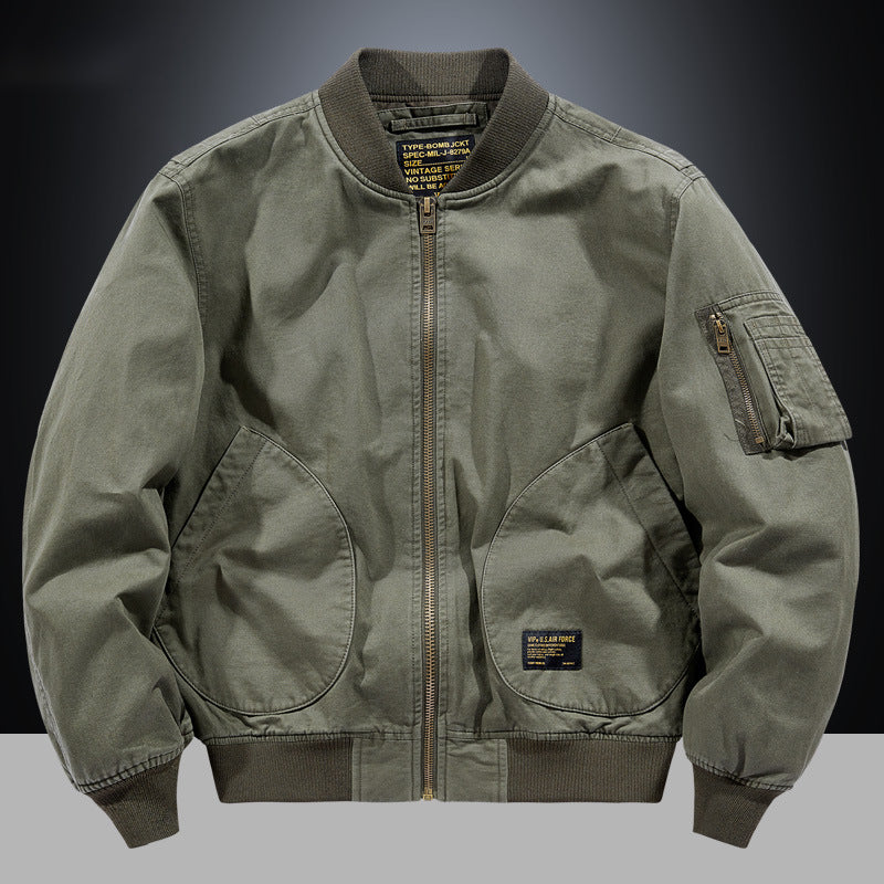 Herren Langarm Bomberjacke mit Taschen