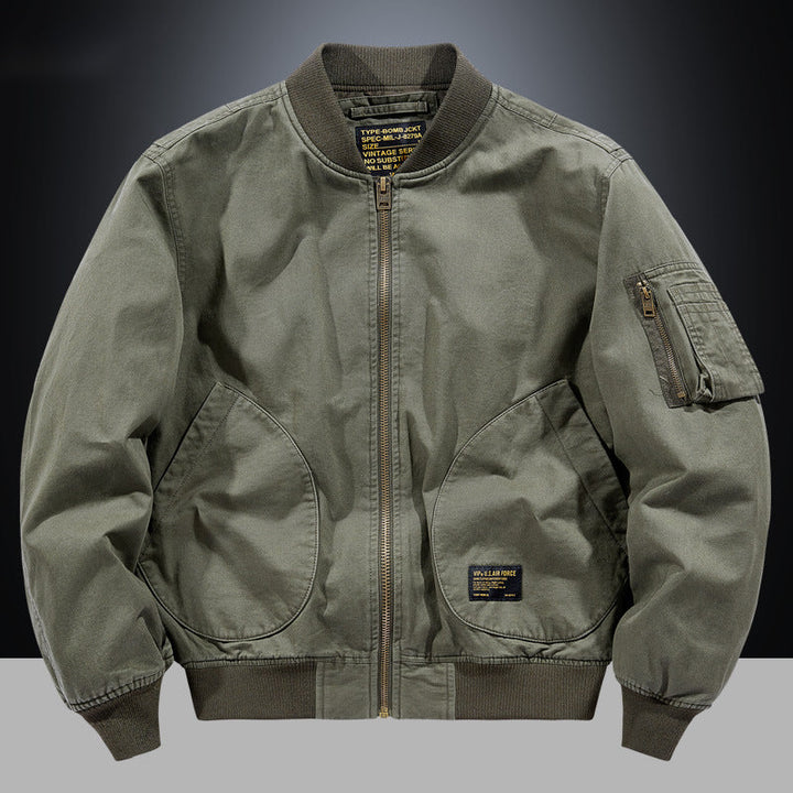 Herren Langarm Bomberjacke mit Taschen