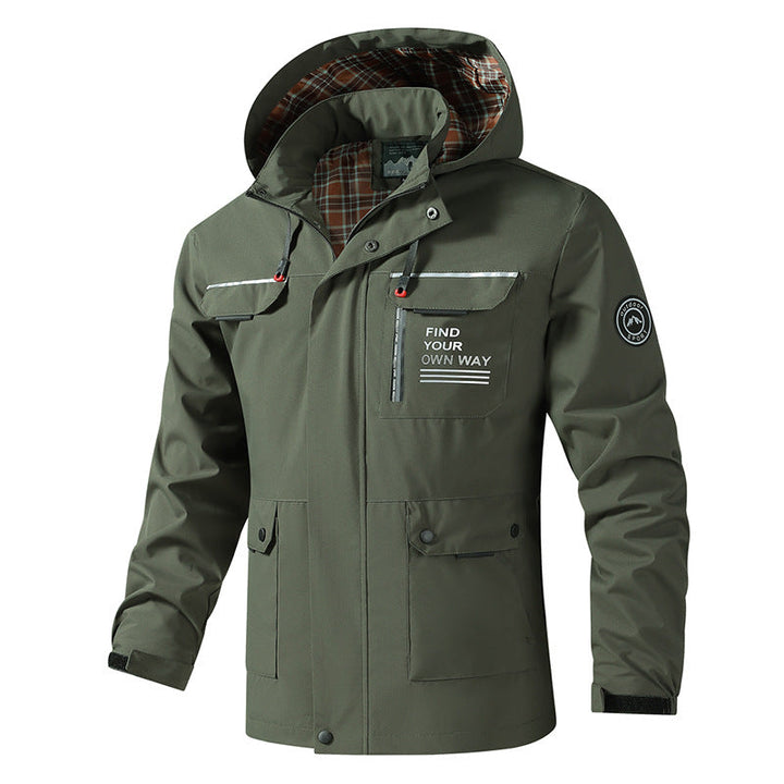 Herren Langarmjacke mit Kapuze und Taschen