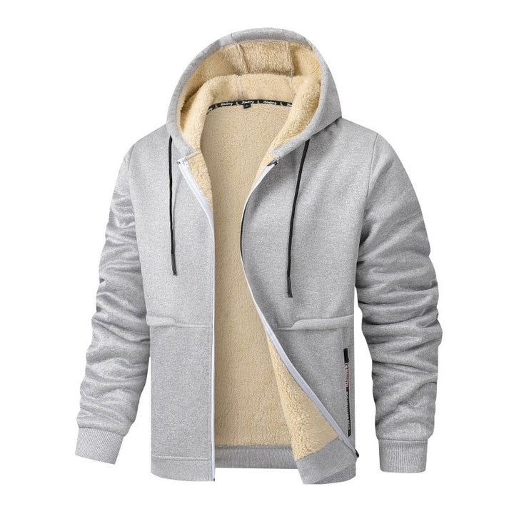 Herren Langarm Kapuzenjacke mit Kordelzug und Taschen