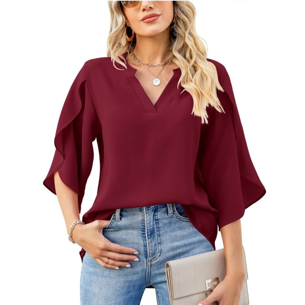 Leni™ - Elegantes V-Ausschnitt Top