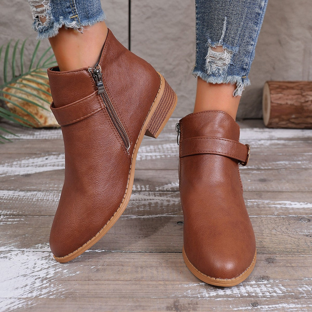 Damen Stiefeletten mit gepolstertem Fußbett und praktischem Reißverschluss