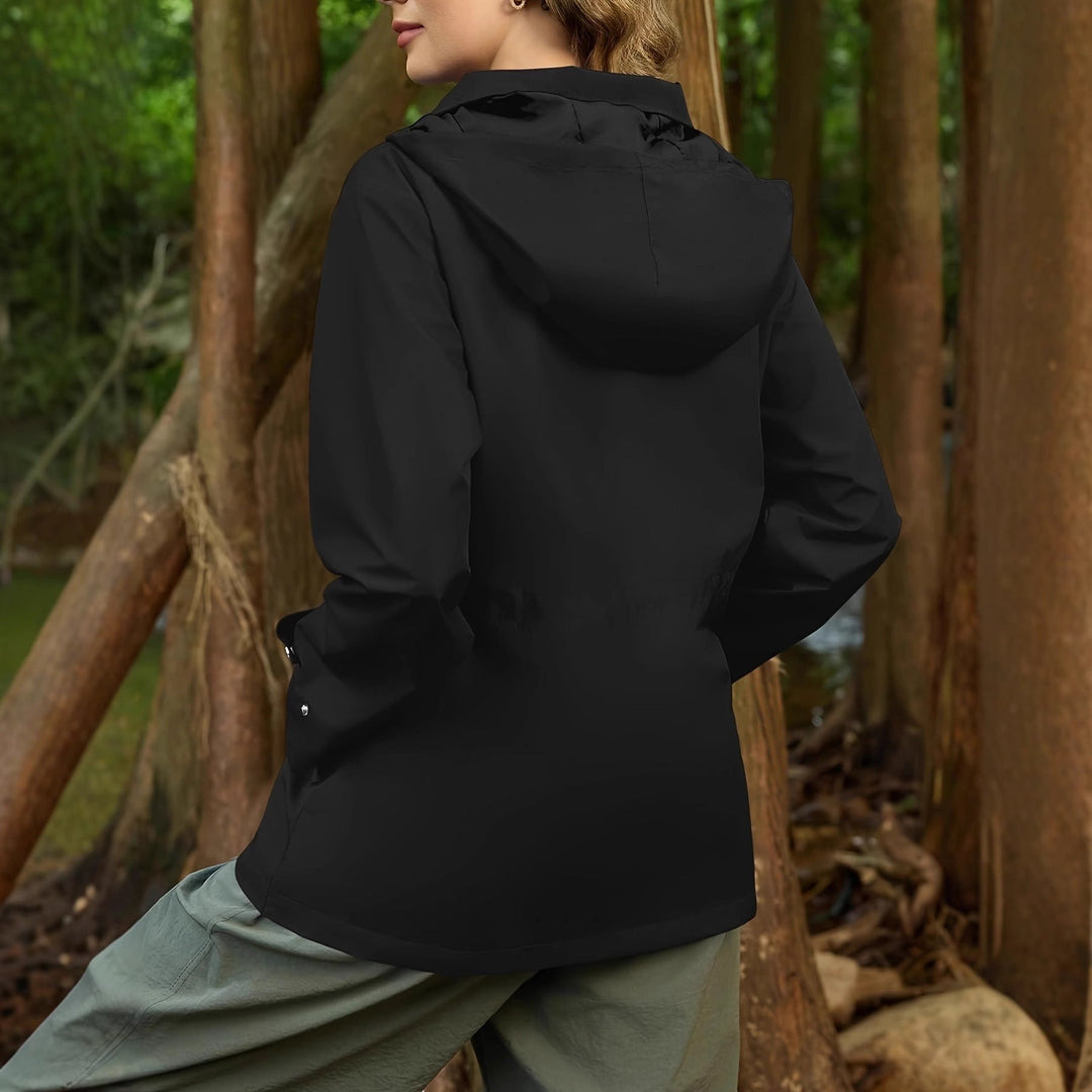 Damen wasserabweisende Freizeitjacke mit verstellbarer Kapuze