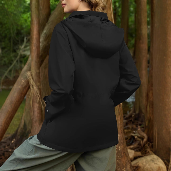 Damen wasserabweisende Freizeitjacke mit verstellbarer Kapuze