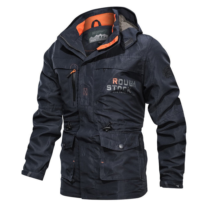 Herren Feldparka mit Kapuze, Taschen und Tunnelzug