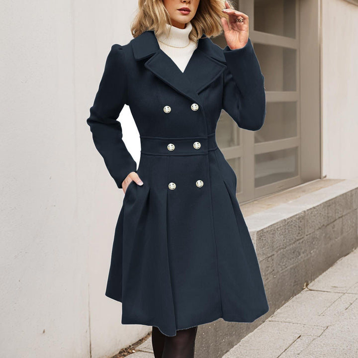Damen Langarm-Mantel Longline mit Taschen