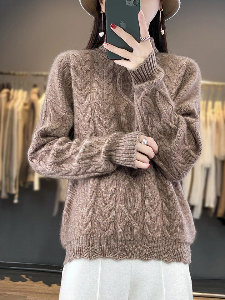 Damen Oversized Pullover mit Rundhalsausschnitt