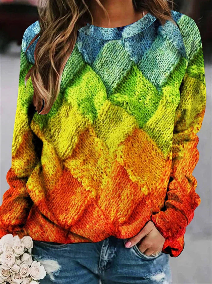 Pullover da donna con scollo rotondo e maniche lunghe