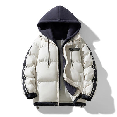 Parka acolchoado para homem com capuz interior e fecho de correr bidirecional