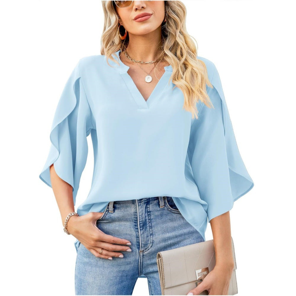 Leni™ - Elegantes V-Ausschnitt Top