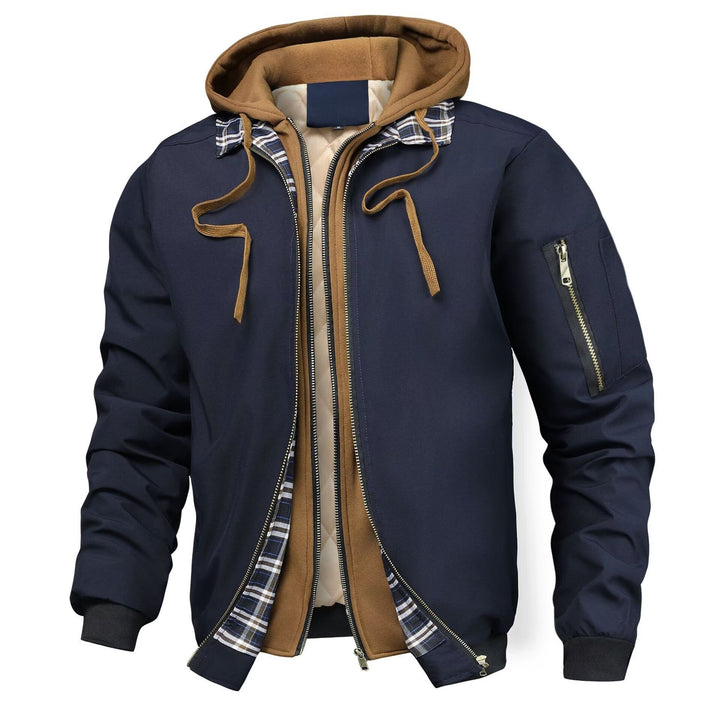 Herren Jacke mit Kapuze, Taschen und Tunnelzug