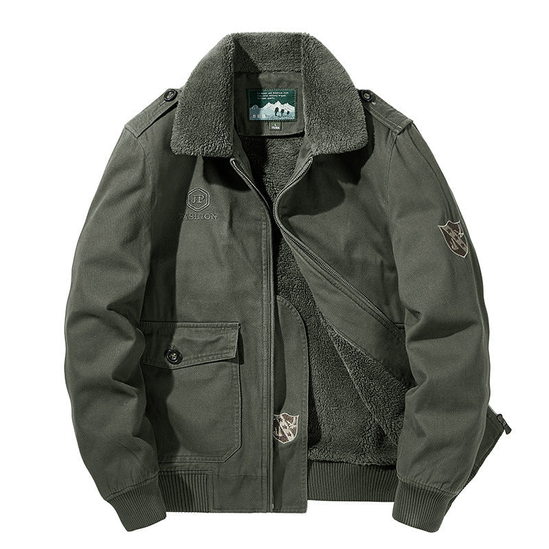 Herren-Langarmjacke mit Knöpfen und Taschen