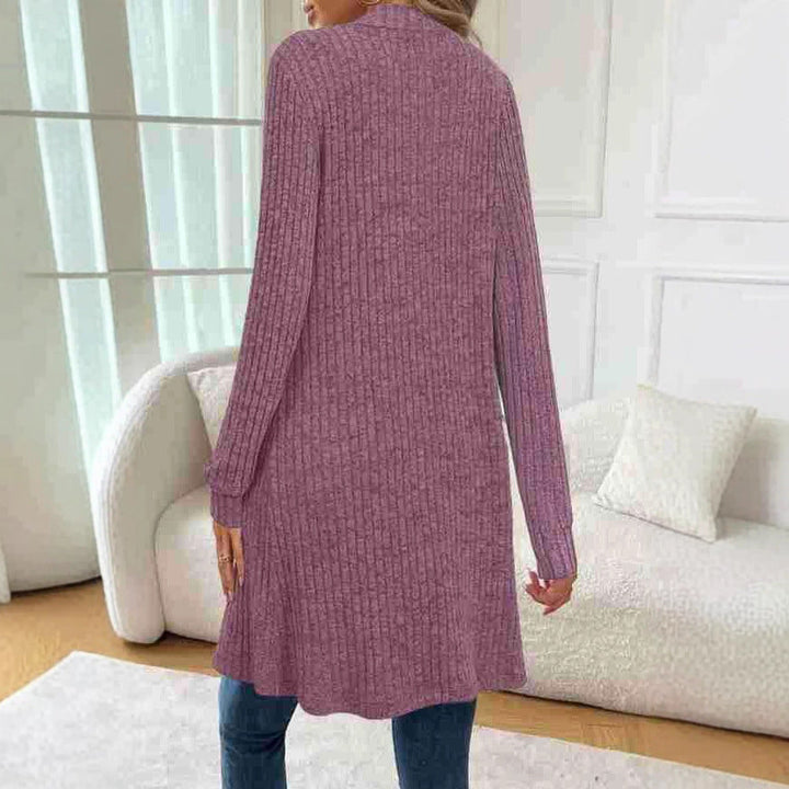 Cardigan lungo da donna a maniche lunghe con tasche