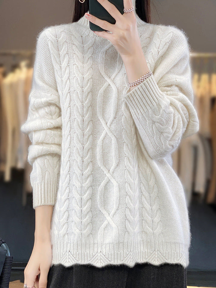 Damen Oversized Pullover mit Rundhalsausschnitt