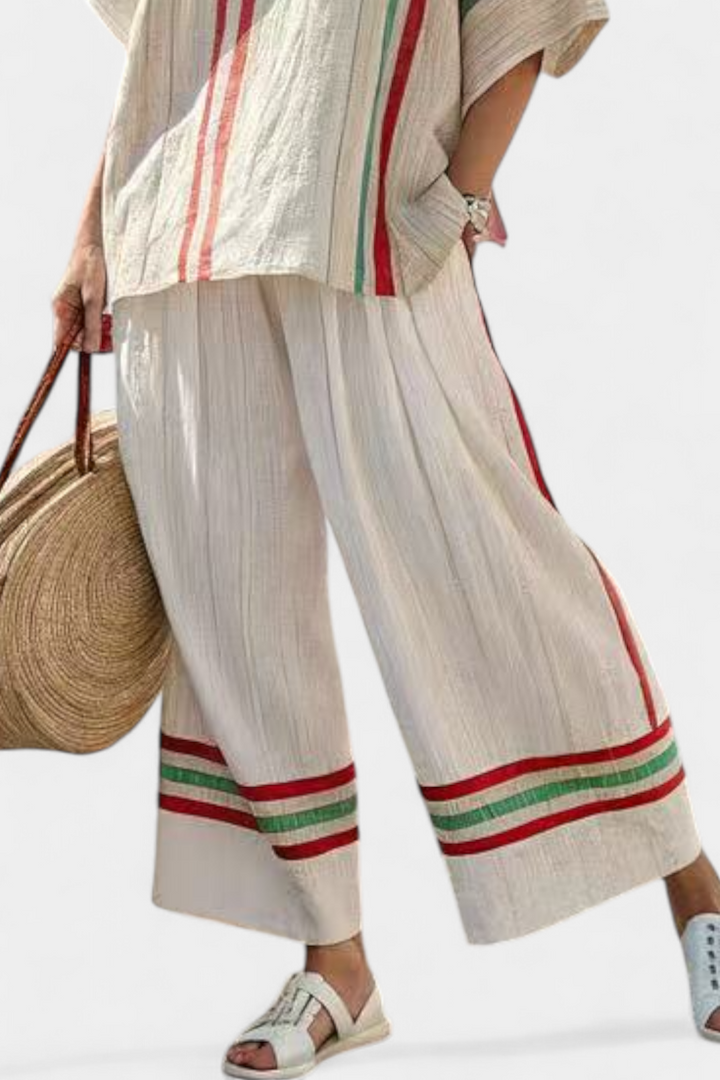Noemi – bedruckte Boho-Bluse und bequeme weite Hose