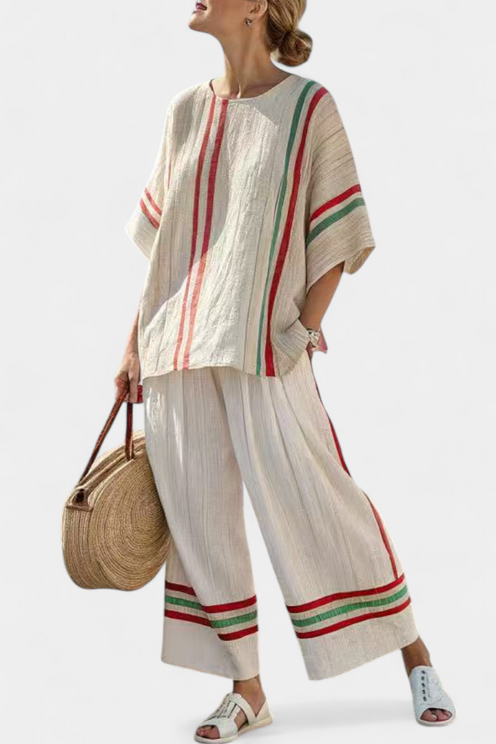 Noemi – bedruckte Boho-Bluse und bequeme weite Hose