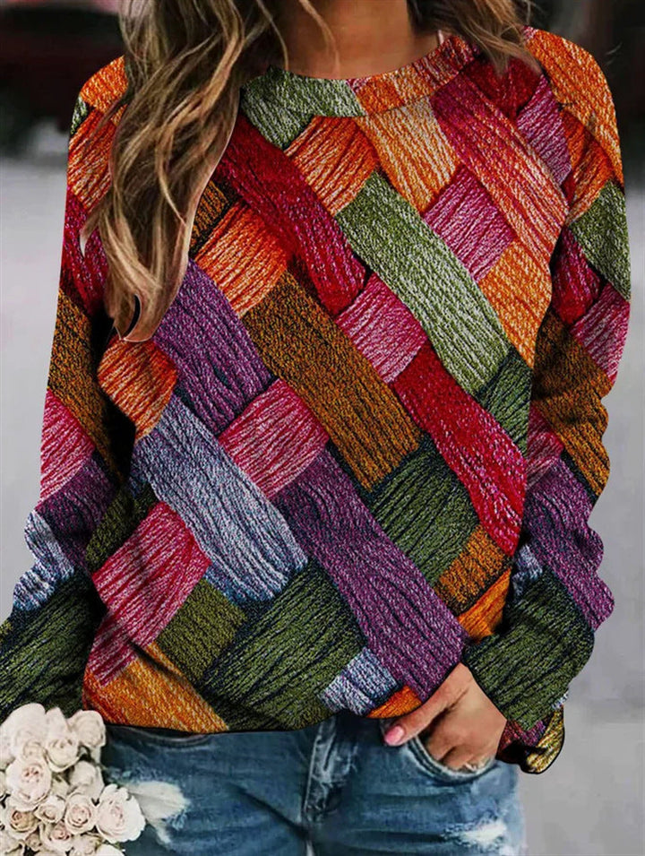 Pullover da donna con scollo rotondo e maniche lunghe