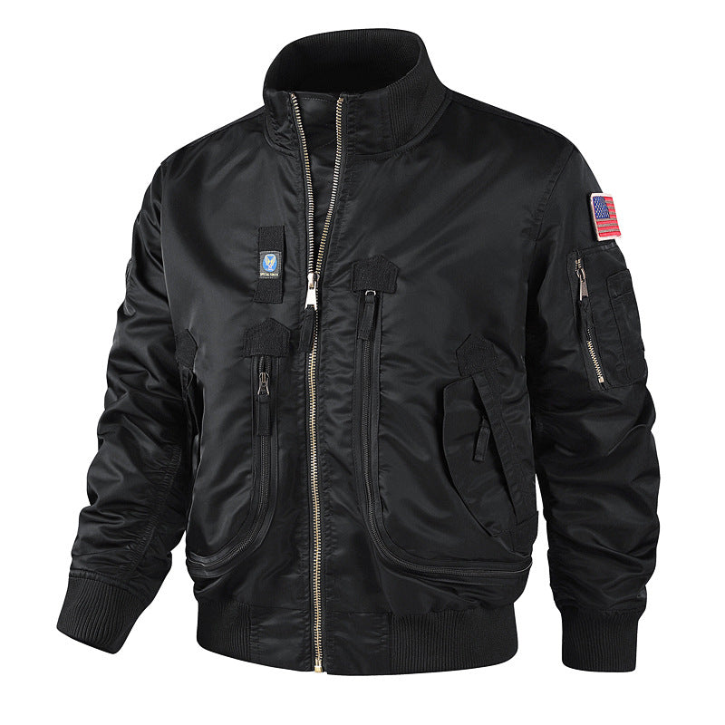 Herren Bomberjacke im Pilotendesign mit Multifunktionstaschen