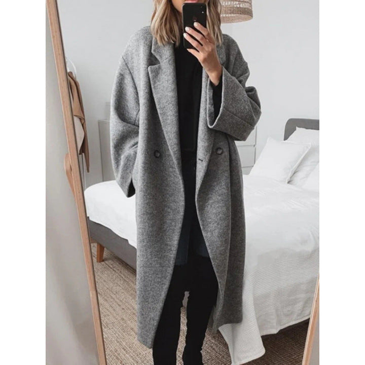 Damen Oversize-Mantel mit Revers und doppelter Knopfleiste