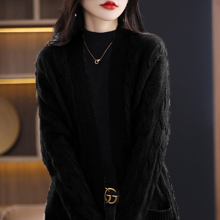 Damen Oversize Langcardigan mit Streifen