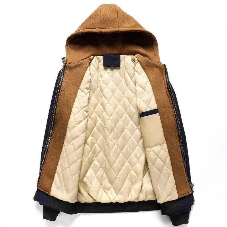 Herren Jacke mit Kapuze, Taschen und Tunnelzug