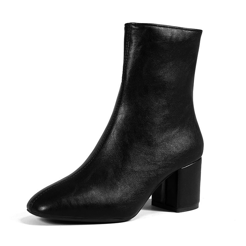 Botins de senhora com salto bloco e design versátil