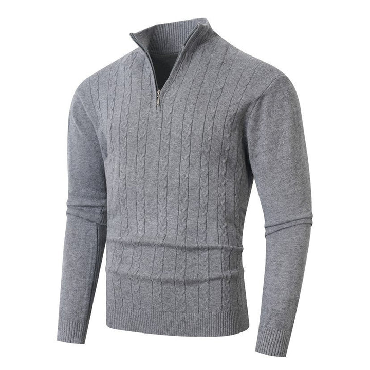 Maglione da uomo con motivo a trecce e collo alto