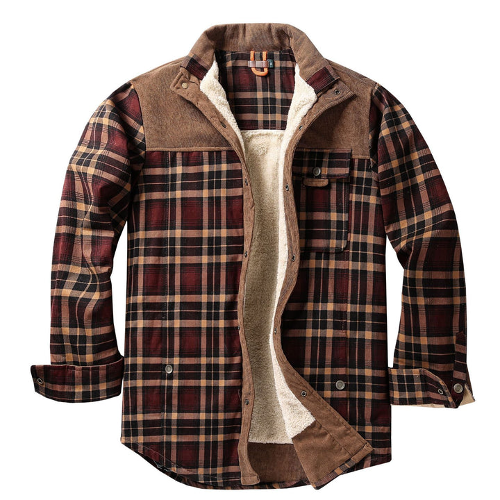 Giacca-camicia da uomo a quadri con tasche
