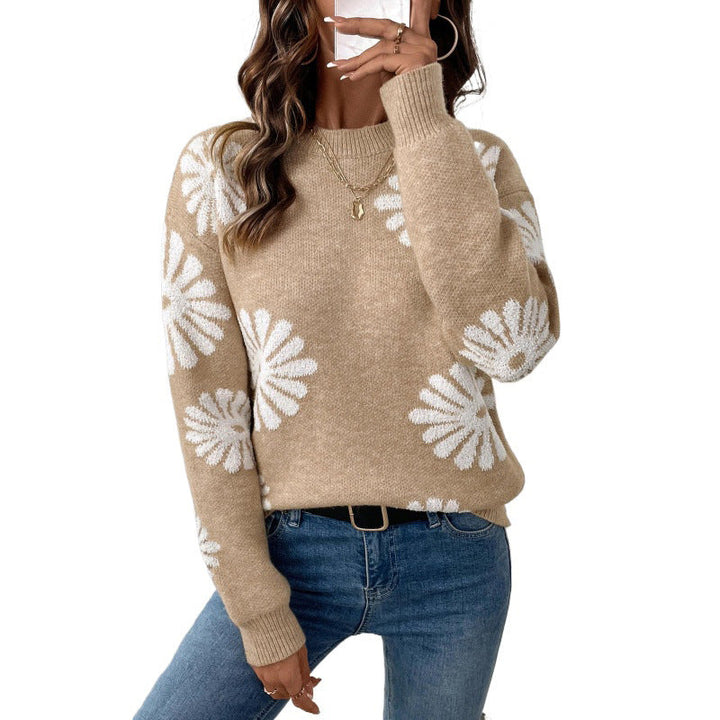 Sophie | Damen Langarm Rundhals Blumensweater