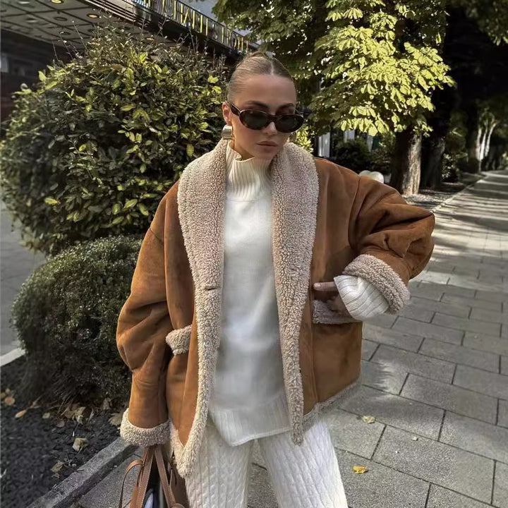 Damen Kurzjacke mit Knöpfen und Taschen