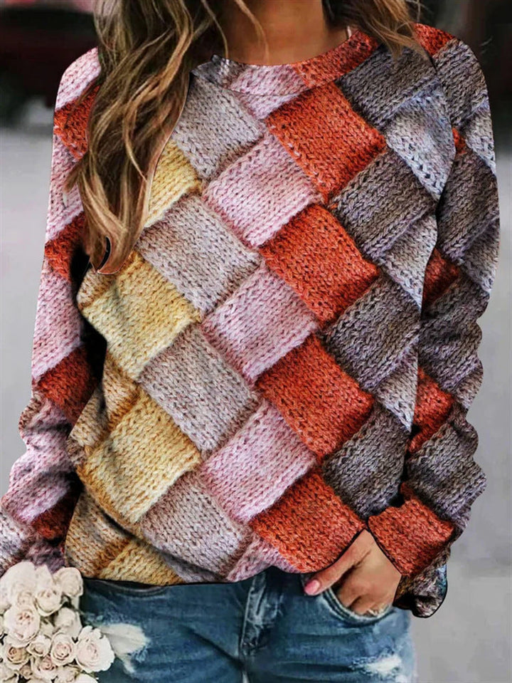 Pullover da donna con scollo rotondo e maniche lunghe