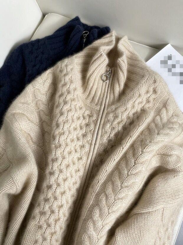Pullover oversize da donna lungo con collo alto
