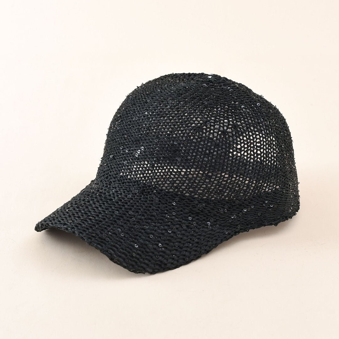 Damen Baseballmütze mit Netzstruktur und Pailletten