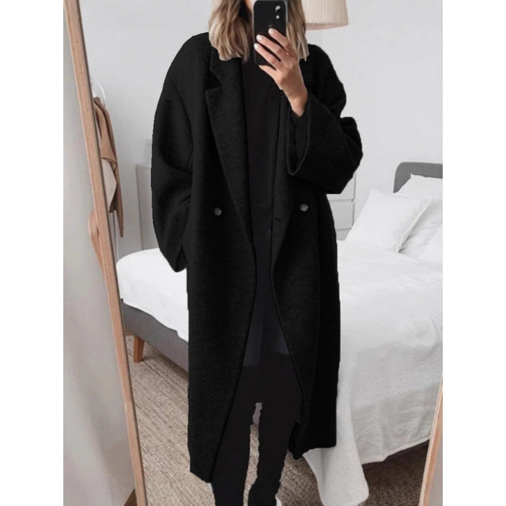 Damen Oversize-Mantel mit Revers und doppelter Knopfleiste