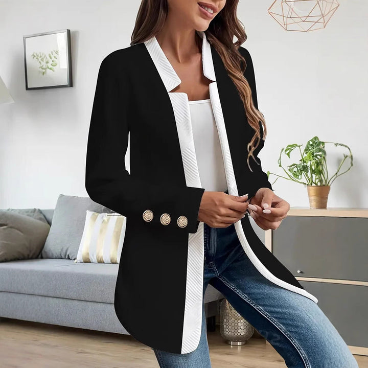 Chaqueta blazer de mujer con corte entallado y cuello en contraste