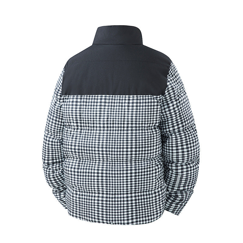 Herren Karierte Kurze Steppjacke mit Taschen