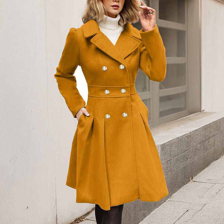 Damen Langarm-Mantel Longline mit Taschen