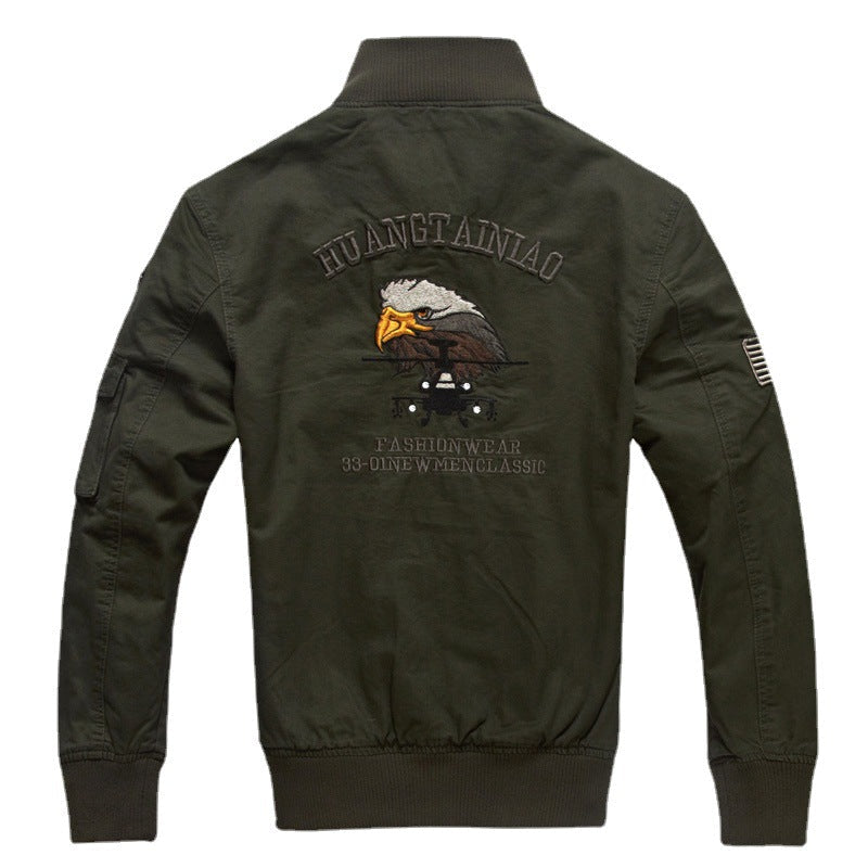 Herren Langarmjacke im Militärstil mit Taschen