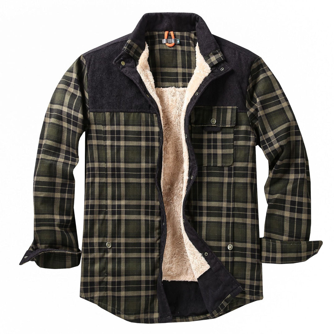Giacca-camicia da uomo a quadri con tasche